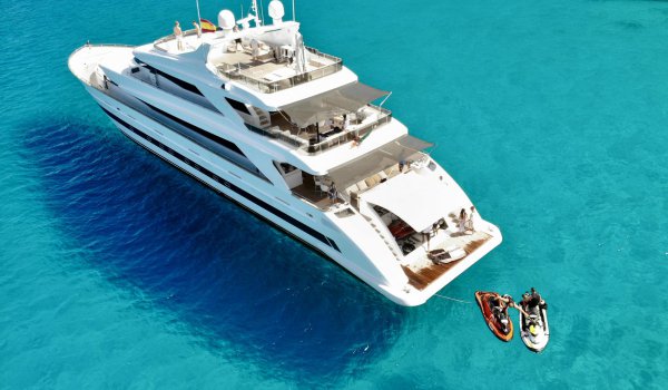 Sail round Ibiza aboard a superyacht